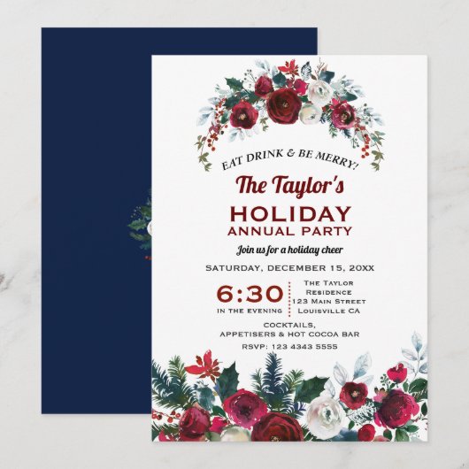 Invitation Fête annuelle de vacances de fleurs de Bourgogne P (Devant / Derrière)