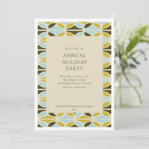 Invitation Fête annuelle de vacances d'entreprise colorée mod