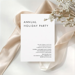 Invitation Fête annuelle de vacances minimaliste