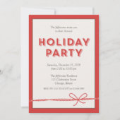 Invitation Fête annuelle rouge simple et élégante (Devant)