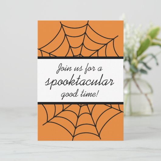 Invitation Fête araignée Toile Épouvantable (Debout devant)