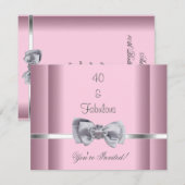 Invitation Fête Arc Argent Image Incroyable 40ème  (Devant / Derrière)