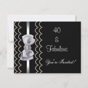 Invitation Fête Arc en Argent Fabulux 40ème Noir
