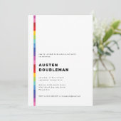 Invitation Fête Arc-en-ciel moderne qui sort de la fête (Debout devant)