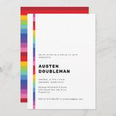 Invitation Fête Arc-en-ciel moderne qui sort de la fête (Devant / Derrière)