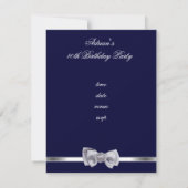 Invitation Fête Argentée Arc Bow 40 ans Navy (Dos)