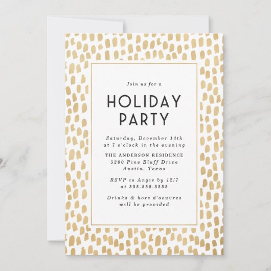 Invitation Fête Art déco d'or moderne (Devant)