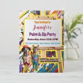 Invitation Fête Art Peinture et Sip peinture art fête (Debout devant)