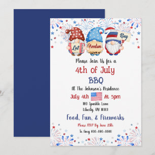 Invitation Fête au barbecue du 4 juillet à l'aquarelle