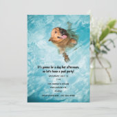 Invitation Fête au bassin pour chiens nageurs (Debout devant)