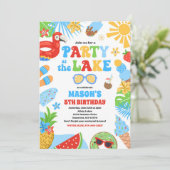 Invitation Fête Au BBQ D'Été Du Lac Fête D'Anniversaire (Debout devant)