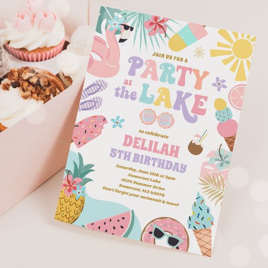 Invitation Fête Au BBQ D'Été Du Lac Fête D'Anniversaire