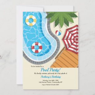Invitation Fête au bord de la piscine