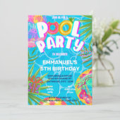 Invitation Fête au bord de la piscine (Debout devant)