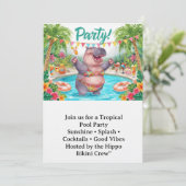 Invitation Fête au bord de la piscine (Debout devant)