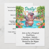 Invitation Fête au bord de la piscine (Devant / Derrière)
