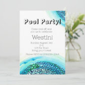 Invitation Fête au bord de la piscine  (Debout devant)