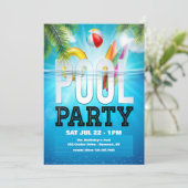 Invitation Fête au bord de la piscine (Debout devant)