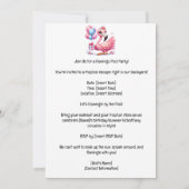 Invitation Fête au bord de la piscine aux flamants roses ! (Dos)