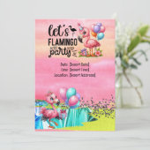 Invitation Fête au bord de la piscine avec les flamants ! (Debout devant)