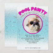 Invitation Fête au bord de la piscine avec photo personnalisé (Devant / Derrière)