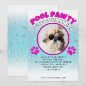 Invitation Fête au bord de la piscine avec photo personnalisé (Devant / Derrière)