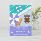 Invitation Fête au bord de la piscine Barbecue Piscine Plaisi (Debout devant)