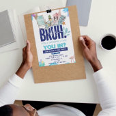 Invitation Fête au bord de la piscine BRUH-tastique pour le m