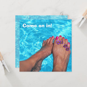 Invitation Fête au bord de la piscine en été