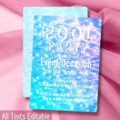 Invitation Fête au bord de la piscine Fête de plage Fête d'ét