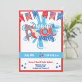 Invitation Fête au bord de la piscine l'été 4 juillet Fête du (Debout devant)