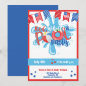 Invitation Fête au bord de la piscine l'été 4 juillet Fête du (Devant / Derrière)