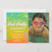 Invitation Fête au bord de la piscine - Paysage (Devant)