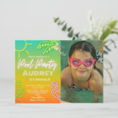 Invitation Fête au bord de la piscine - Paysage (Debout devant)