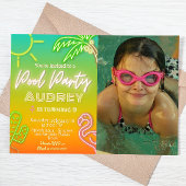 Invitation Fête au bord de la piscine - Paysage