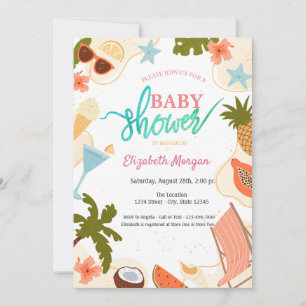 Invitation Fête au bord de la piscine pour bébé en été
