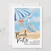 Invitation Fête au bord de la plage (Devant)
