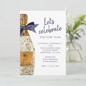 Invitation Fête au Champagne aquarelle française (Debout devant)