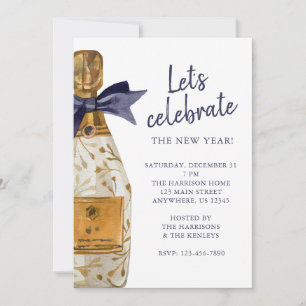 Invitation Fête au champagne aquarelle française
