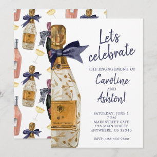 Invitation Fête au champagne aquarelle française