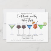 Invitation Fête au cocktail aquarelle (Devant)