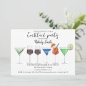 Invitation Fête au cocktail aquarelle (Debout devant)