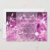 Invitation Fête au cristal d'améthyste pourpre (Dos)
