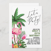 Invitation Fête au Flamant Rose  (Devant / Derrière)