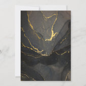 Invitation Fête au marbre élégant luxe chic noir et or (Dos)