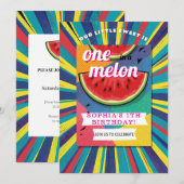 Invitation Fête au melon Pop Art (Devant / Derrière)