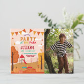 Invitation Fête au parc Anniversaire Automne Automne Pique-ni (Debout devant)