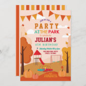 Invitation Fête au parc Anniversaire Automne Automne Pique-ni (Devant / Derrière)