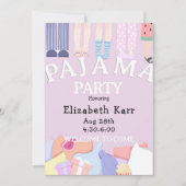 Invitation Fête au pyjama lavande (Devant)
