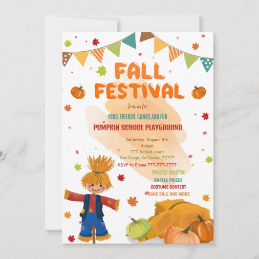 Invitation Fête automne modifiable (Devant)